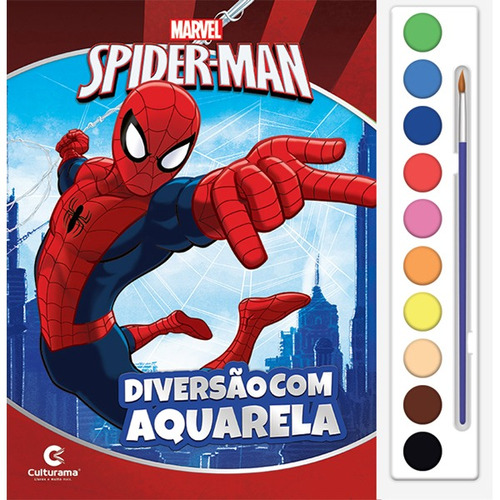 Livro Com Aquarela Marvel Spider Man Homem Aranha