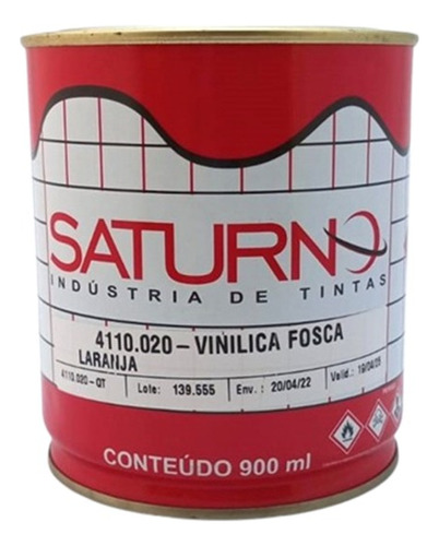 Tinta Vinílica Fosca Laranja 900ml Saturno 4110.020