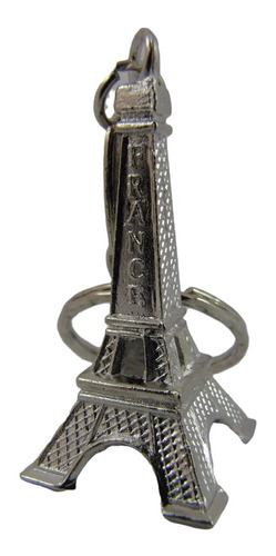 Kit 5 Unidades - Chaveiro Mini Torre  Eiffel Prateado 