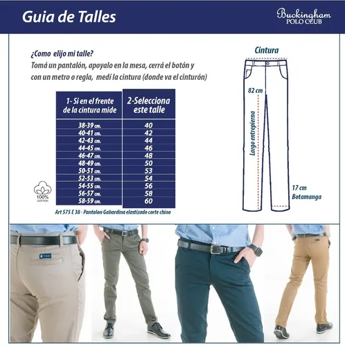 Talla 42 pantalon hombre en cm sale