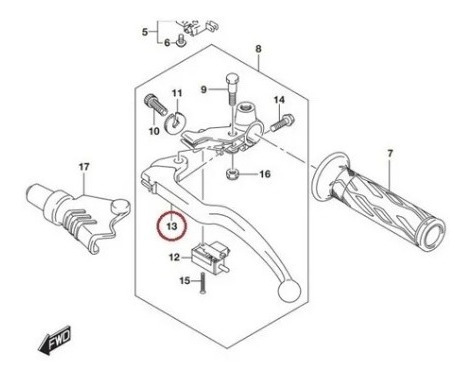 Manete De Embreagem Suzuki Gsx-s750 Gsx-s 750 2019 /20 /21