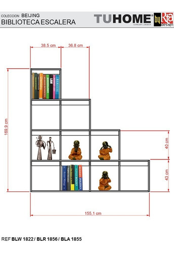 Rack Extensible Tv 40 + Biblioteca Escalera - Rovere