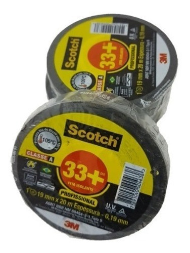 Fita Isolante 33+ 3m Scotch 19mmx20m Profissional
