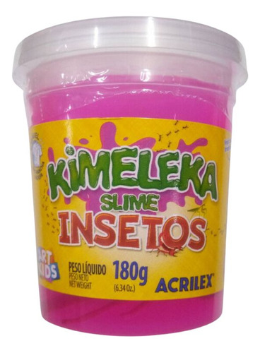 Slime Kimeleka Insetos 180g Rosa Acrilex