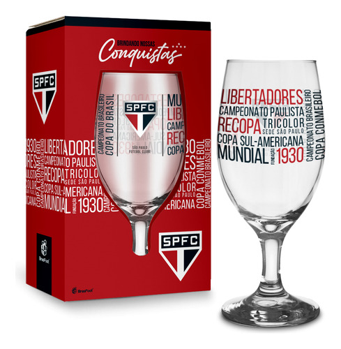 Taca De Cerveja Windsor 330ml Clubes - Sao Paulo Titulos