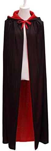 Makroyl Negro Rojo Reversible Goth Pirata Vampiro Bruja Capa