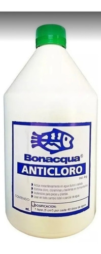 Anticloro Bonacqua 125 Litro Agua Pecera Acuario Peces