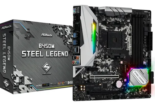 Placa Mãe ASRock B450M Steel Legend AMD AM4 DDR4