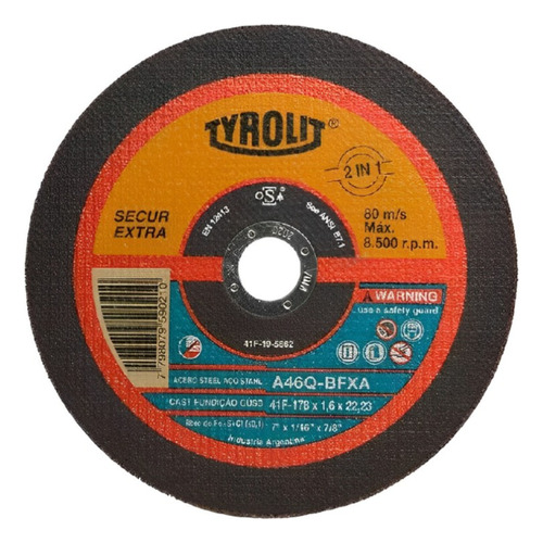 Disco De Corte 7 X 1/16 X 7/8 Secur - Tyrolit
