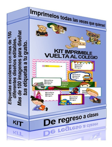 Etiquetas Escolares Editables, Mas De 150 Diferentes Diseños