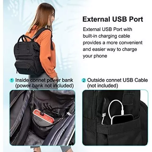  LOVEVOOK Mochila de enfermera para laptop para mujer con  estuche para estetoscopio y puerto de carga USB, mochilas de viaje  antirrobo, bolsa de médico para laptop y portátil de 15.6 pulgadas