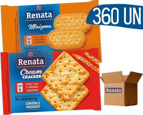 Bolacha Biscoito Sache Maisena Cream Cracker Renata 360 Und