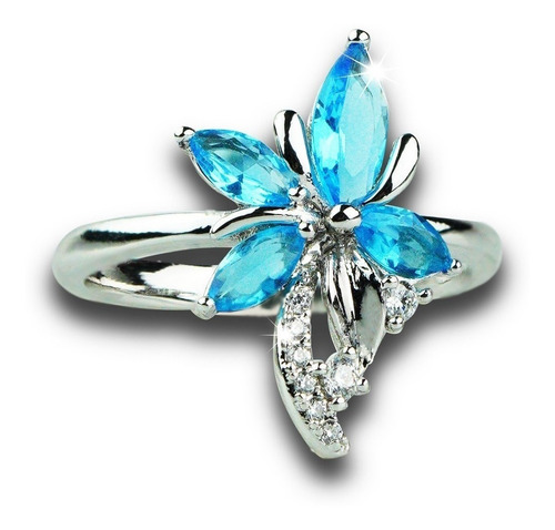 Imagen 1 de 10 de Anillos Compromiso Oro 18k Regalo Mama Dama Orquidea Calidad