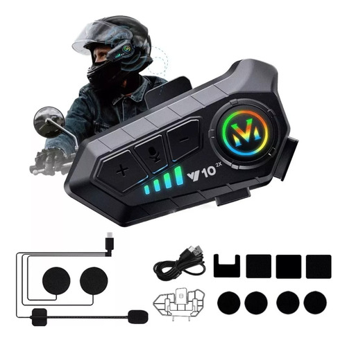 Intercomunicador Motocicleta Para Casco Bluetooth 1000ma 