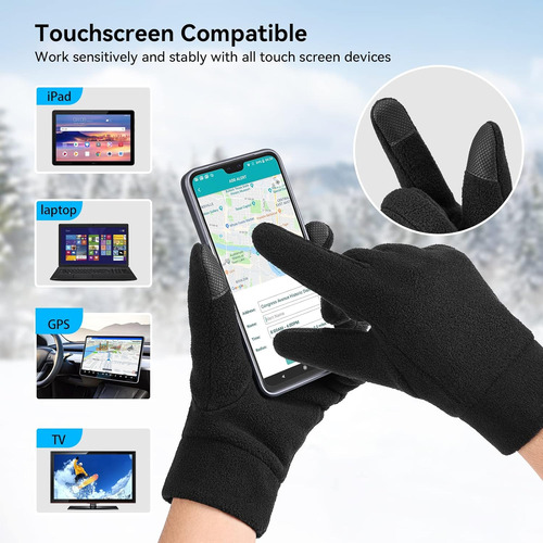 Guantes De Invierno Para Hombre Y Mujer, Forro Polar Térmico