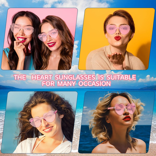30 Gafas De Sol De Corazón Corazón Sin (rosa)