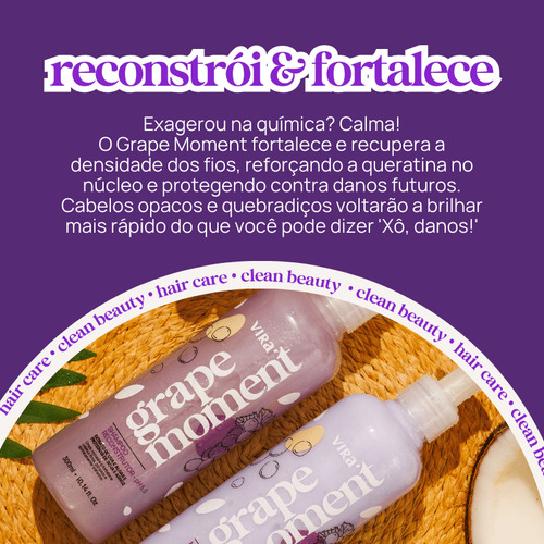 Shampoo Para Cabelos Danificados Grape Moment 300ml