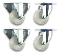 Comprar Ruedas Giratorias De Nylon 80mm X4u (2 Fijas Y 2 Giratorias)