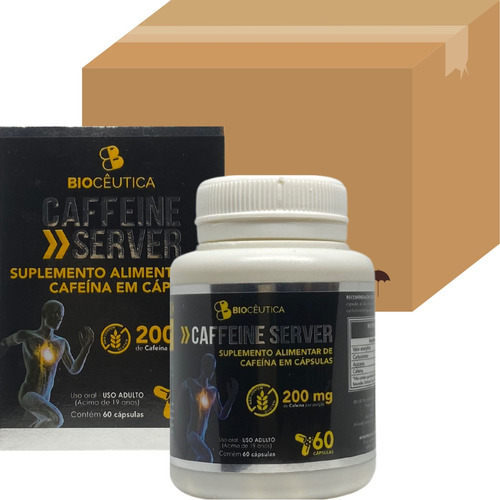 Kit 36 Cafeína Em Capsulas 200mg Bioceutica 60 Unidades Sabor Sem Sabor