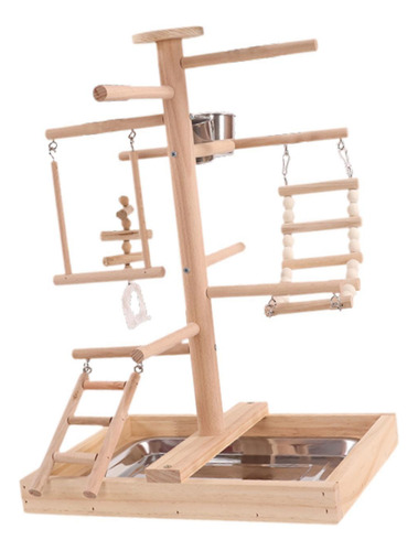 Soporte De Madera Maciza Para Loros, Parque De Juegos Para