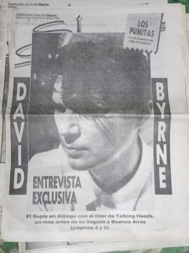Suplemento * Si De Clarin * David Byrne - - Año 1990