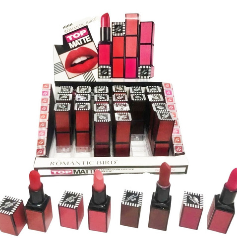Labial Mate Indeleble 6 Tonos Romantic Bird 24 Piezas