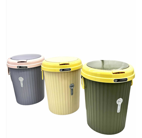 Imagen 8 de 8 de Basurero Papelero Cocina Baño Oficina 15 Litros Tapa Toque