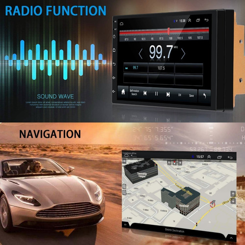 Imagen 5 de 9 de Estéreo De Coche Android De 7 Pulgadas Con Doble Din Gps