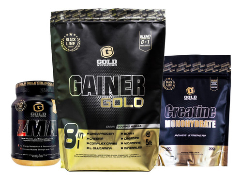 Combo Volumen Muscle Mass + Creatina + Zma Gold Nutrition