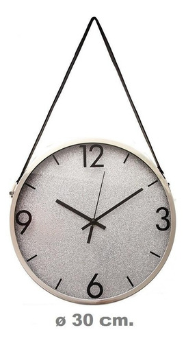 Reloj De Pared Vgo Plateado Analogico Decorativo Color del fondo Blanco