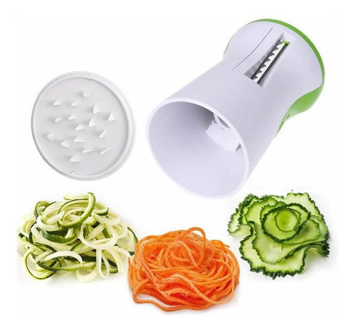 Rallador Verduras Vegetales Espiral 3 En 1 Acero Inoxidable