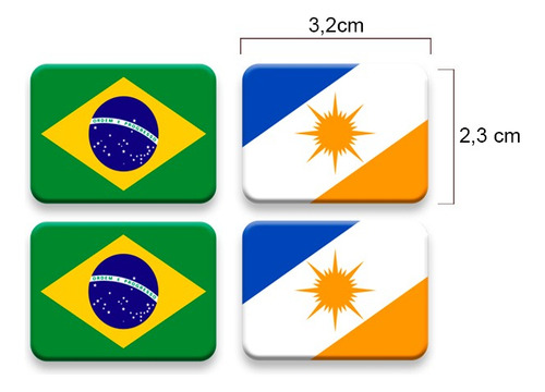 Adesivos Bandeira Brasil/tocantins Placa Nova Carro Resinado