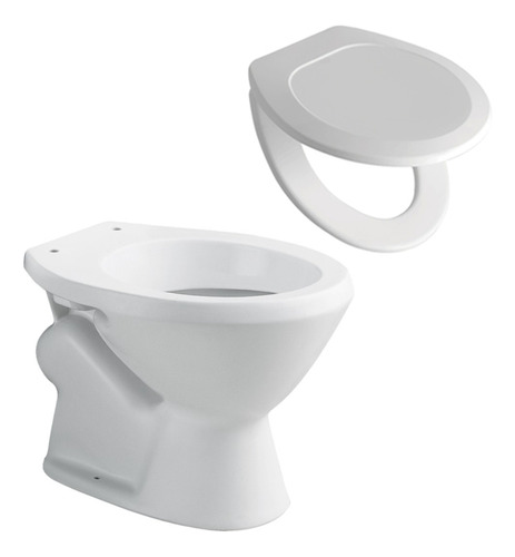 Combo Baño Inodoro Corto Ferrum Mayo Y Tapa Asiento Tsw1