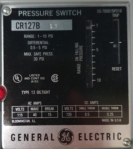 Interruptor Ge De Presión Cr127b13