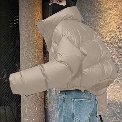 Chaqueta A La Moda Para Mujer Con Bolsillo Con Cremallera, Abrigo Largo De Invierno