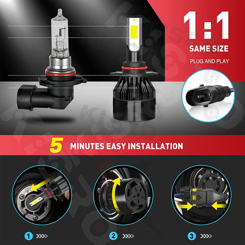 9005 H11 H8 Para Ford Faros Kit Led Hace High/bow