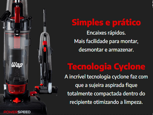 Imagem 4 de 6 de Aspirador De Pó Vertical 2 Em 1 2000w Power Speed Wap