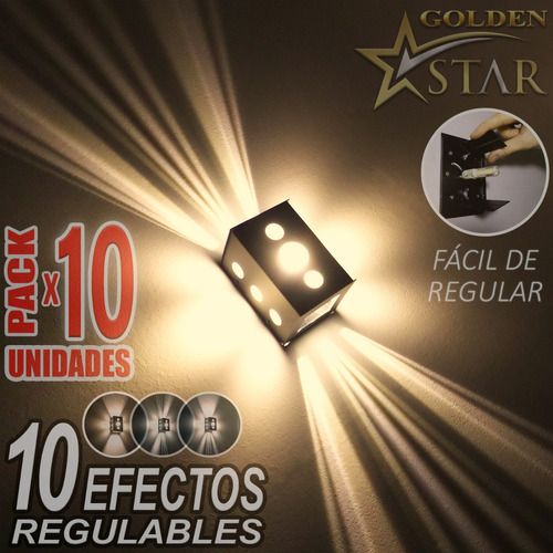 Tortuga Pared Exterior Farol 10 Efectos Rayos - Pack X 10un