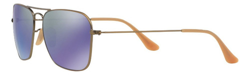 Lente Sol Ray Ban Caravan Espejado Violeta - Óptica Ariel Lente Purple Varilla Silver Armazón Polished Bordeaux Diseño Mirror