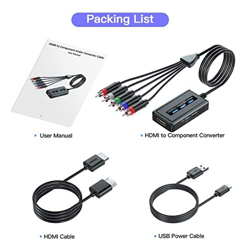 Cable Convertidor De Hdmi A Componente Con Función De Escala