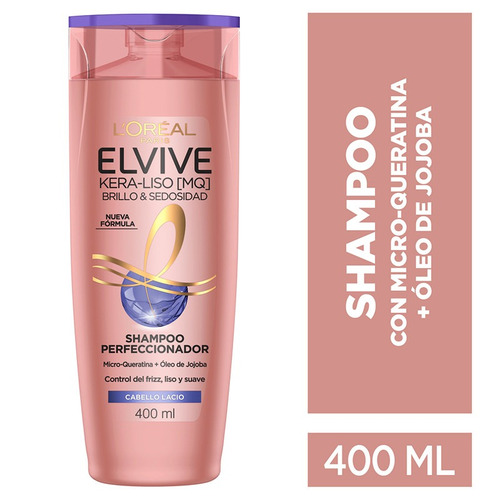 Shampoo Elvive Kera-liso Brillo Y Sedosidad 400 Ml