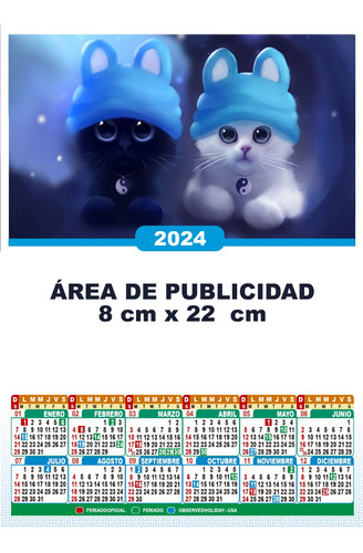 50 Calendarios Personalizados 2020 Santoral Tamaño 32x23cm.