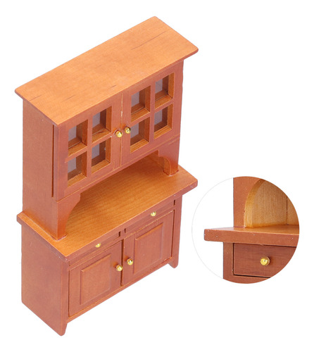 Armario Marrón Con Forma De Casa De Muñecas 1:12 De Madera S