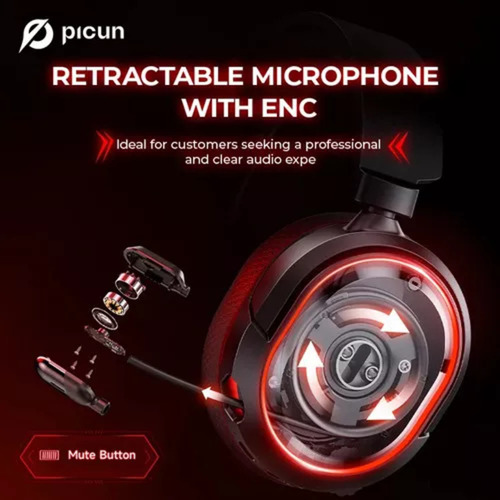 Fone Ouvido Picun G2 7.1 Bt 2.4 Ghz Wireless Gaming Headset