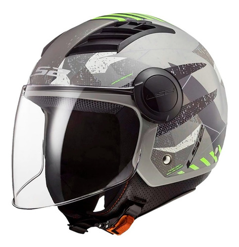 Casco Moto Ls2 Of562 Airflow Camo Tit Amarillo Matte