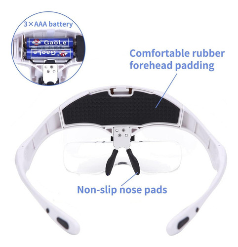 Lupa Para Diadema Con Luz Led, Soporte De Luz Para Gafas De