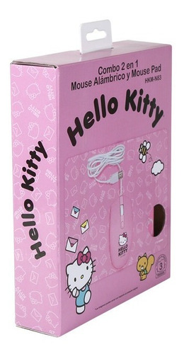 Imagen 9 de 10 de Mouse Para Computadora + Alfombrilla Hello Kitty Hkm-n83