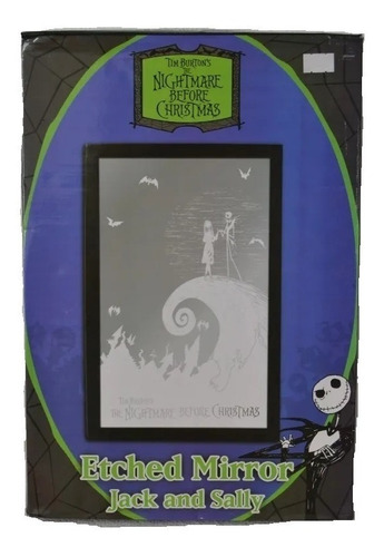 Espejo Jack Skellington Y Sally Grabado Original Neca