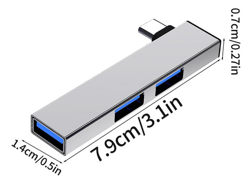 Concentrador Expansor Usb Extensión De Puerto Usb 3.0 Para C