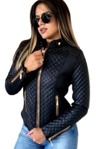 jaqueta de couro feminina plus size mercado livre